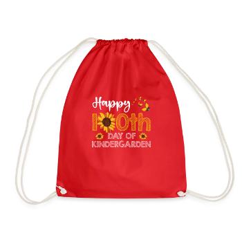Happy 100th Day Of Kindergarten - Drawstring Bag - red - Front