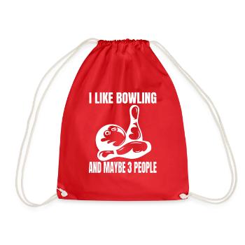 Bowling Bowling Gift Kegel Bowler Bowling ball - Drawstring Bag - red - Front