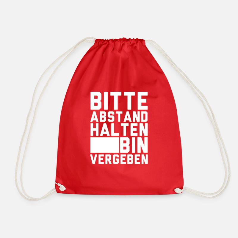 Bitte Abstand halten bin vergeben - Turnbeutel - Rot