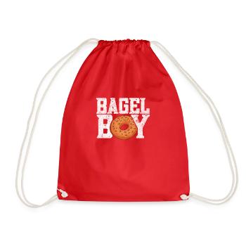 Bagel Gift Funny - Drawstring Bag - red - Front