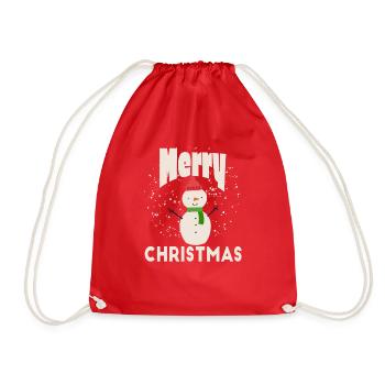 Merry Christmas Snow - Turnbeutel - Rot - Vorne