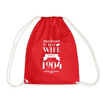 Beste Ehefrau seit 1904 Hochzeitstag - Turnbeutel - Rot - Vorne