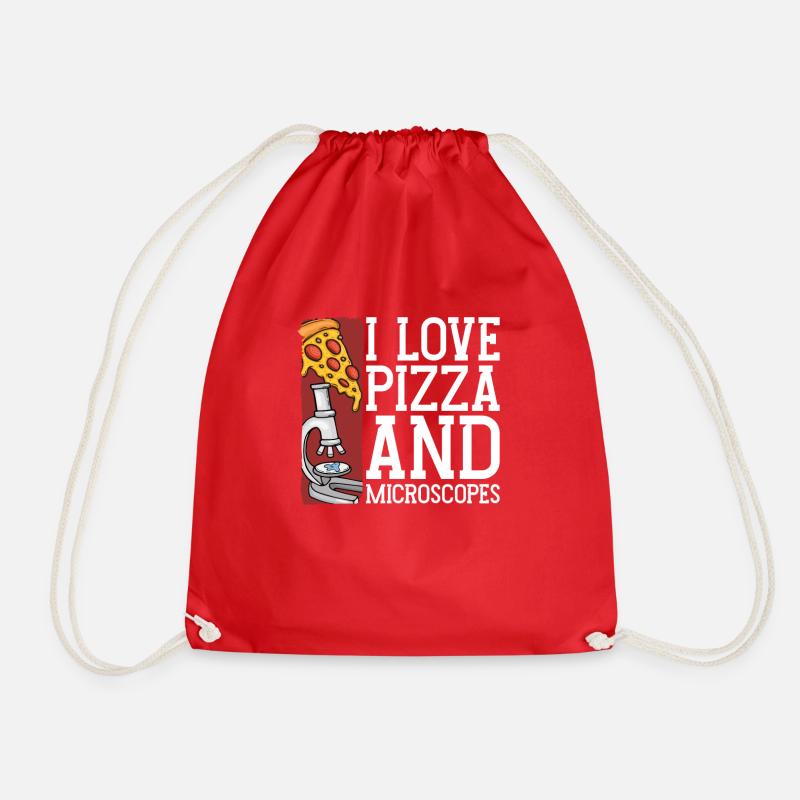 Biology Biologist Pizza - Drawstring Bag - red