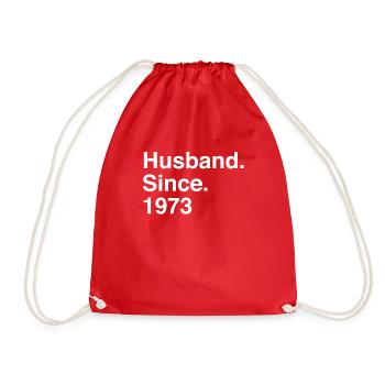 Jubiläumsehemann seit 1973 Hochzeit - Turnbeutel - Rot - Vorne