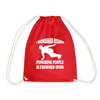 Snowboard Winter Sports Snowboarder Saying - Drawstring Bag - red - Front