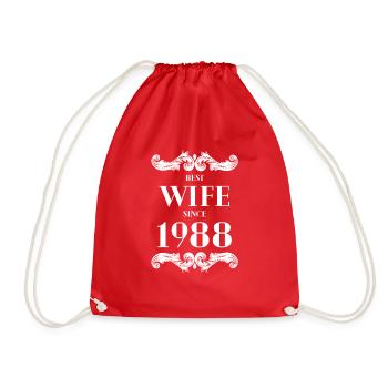 Best Wife Since 1988 Wedding - Drawstring Bag - red - Front