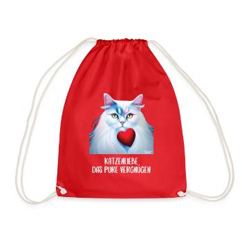 Katzen Sprüche Katzenmotiv Katzenliebhaber - Turnbeutel - Rot - Vorne