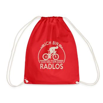 Ich bin Selten Radlos Rennrad - Turnbeutel - Rot - Vorne