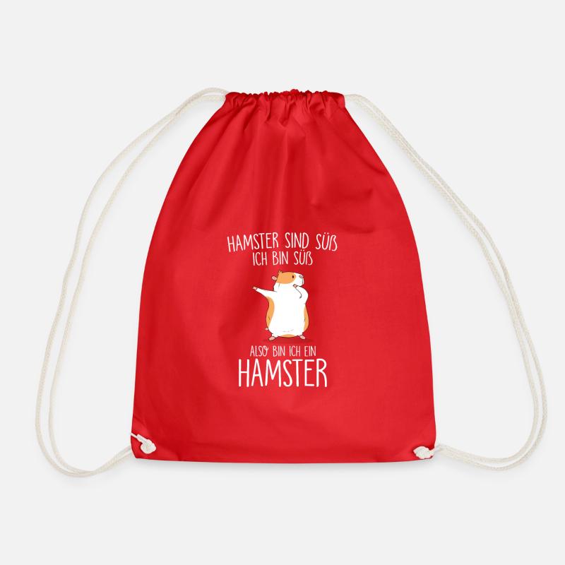 Hamster sind süß also bin Ich auch süß - Turnbeutel - Rot
