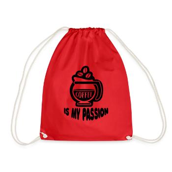 Coffee Coffee Cup Caffeine Gift Coffee Bean - Drawstring Bag - red - Front