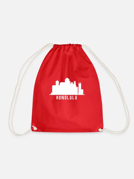 Honolulu Skyline - Turnbeutel - Rot