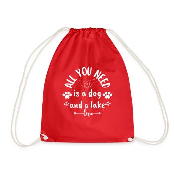 All you need is a dog and a lake, dog lover - Sac de sport léger - rouge - Devant