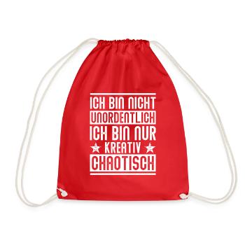 Kreativ Chaotisch - Design - Turnbeutel - Rot - Vorne