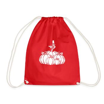 Thanksgiving Pumpkin - Drawstring Bag - red - Front