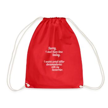 I watch documentaries with my Fox Terrier - Drawstring Bag - red - Front