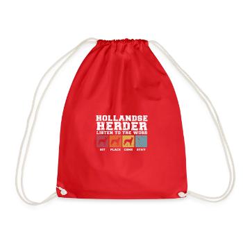 Hollandse Herder écoute la parole - Sac de sport léger - rouge - Devant