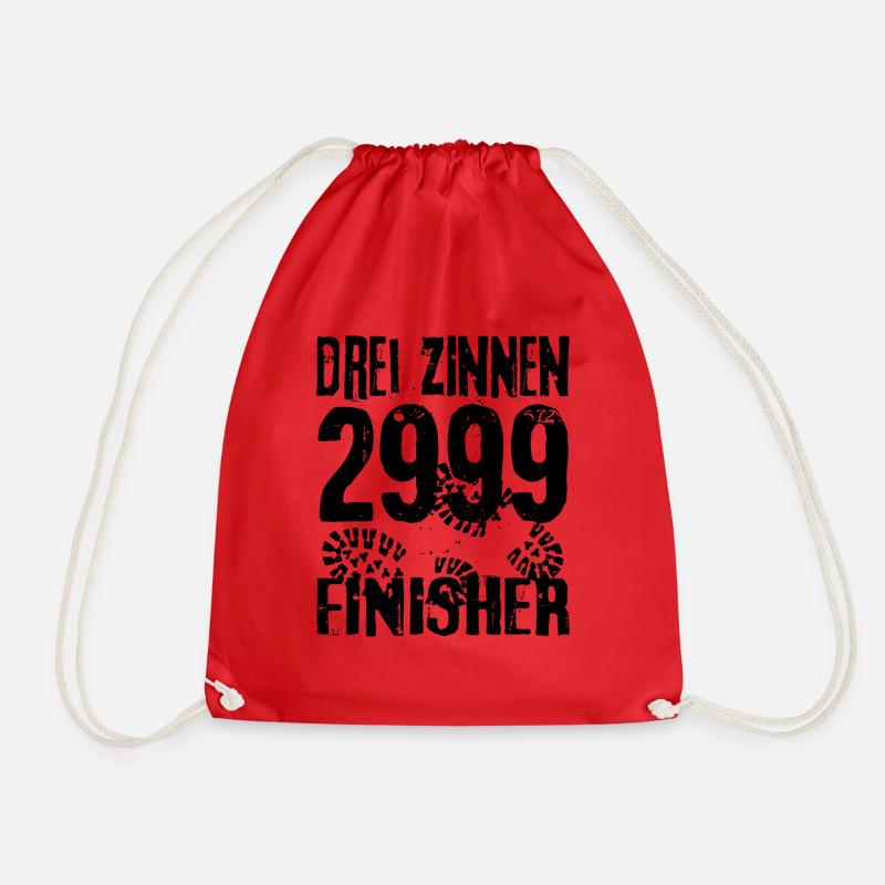 Three Peaks Tre Cime di Lavaredo Dolomites Italy - Drawstring Bag - red