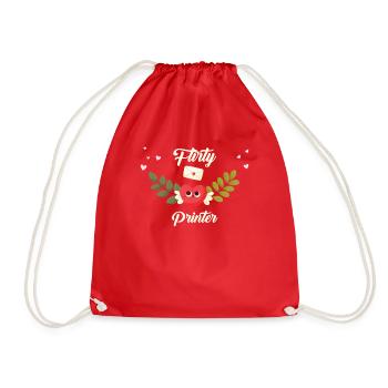 Flirty Printer - Drawstring Bag - red - Front