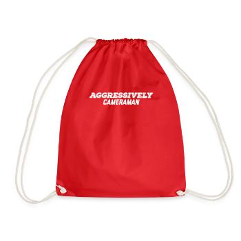 aggressively cameraman - Drawstring Bag - red - Front