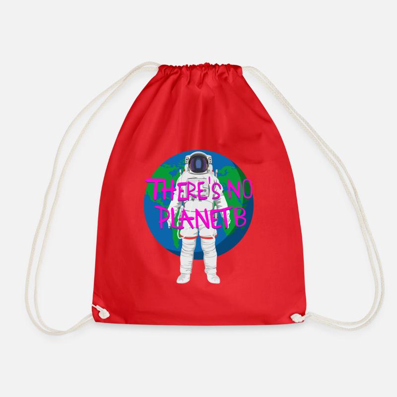 Climate Protection Slogan - There is no Planet B - Drawstring Bag - red