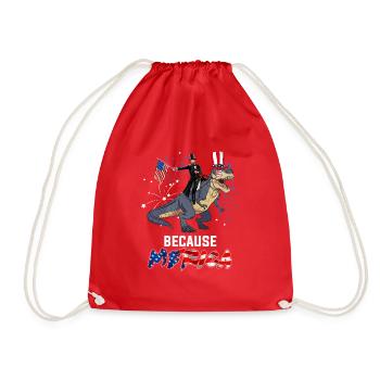 July 4th Because America - Drawstring Bag - red - Front