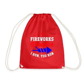 July 4th Fireworks director - Drawstring Bag - red - Front