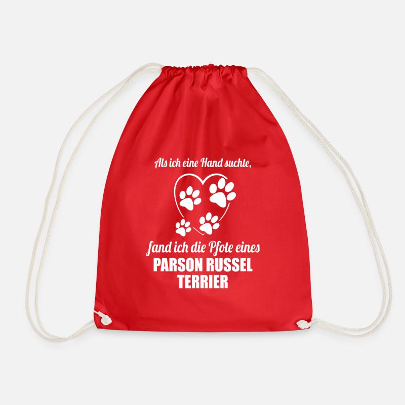 Hand & Pfote - Spruch - Parson Russel Terrier - Turnbeutel - Rot