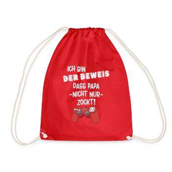 baby ich bin der beweis papa - Turnbeutel - Rot - Vorne