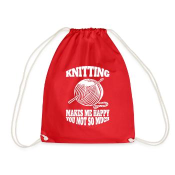 Knitting Seamstress Knitter Crochet Tailor - Drawstring Bag - red - Front