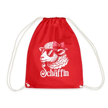 Chef Chefin Schaf Geschenk Schäfin Spruch - Turnbeutel - Rot - Vorne