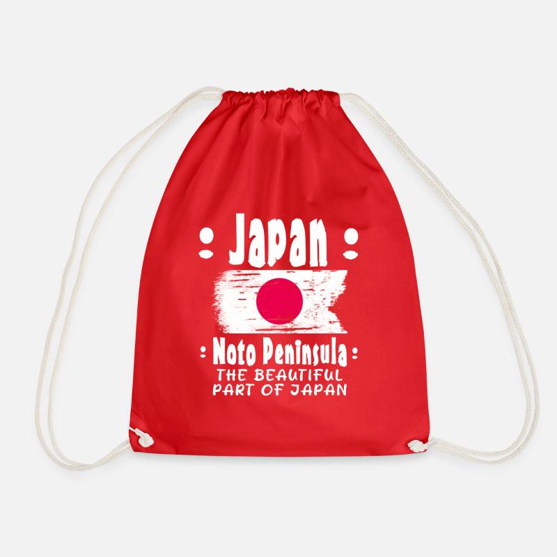 Noto Japan - Drawstring Bag - red