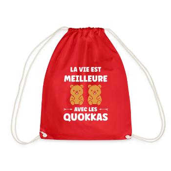 Petit animal mignon Quokka - Sac de sport léger - rouge - Devant