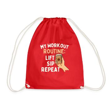 Ma routine d’entraînement - Sarcastic Joke Coffee Lover - Sac de sport léger - rouge - Devant