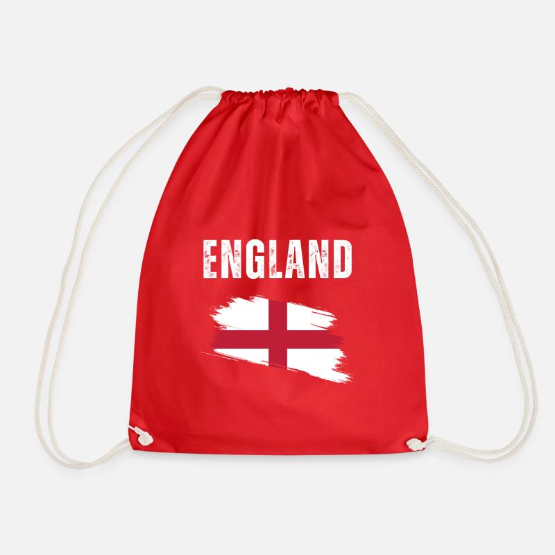 Brushstroke England Flag - Drawstring Bag - red
