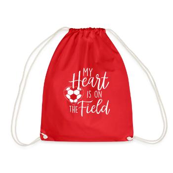 Mein Herz ist auf dem Spielfeld - Fußball-Mama-Geschenk - Turnbeutel - Rot - Vorne