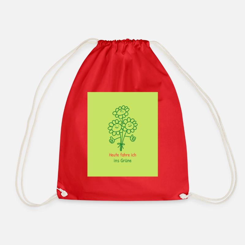 Today I'm going to the countryside - Drawstring Bag - red