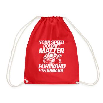 Your Speed Doesn't Matter - Turtle Lover Tortoise - Drawstring Bag - red - Front