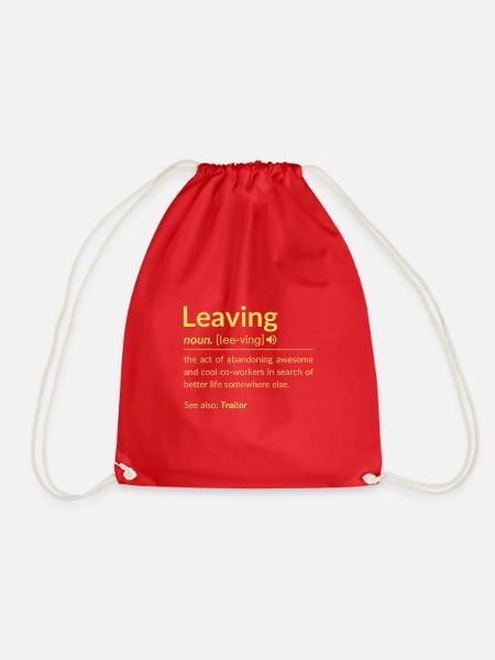 leaving definition - Drawstring Bag - red