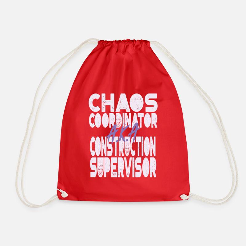 Chaos Coordinator Construction Supervisor - Drawstring Bag - red