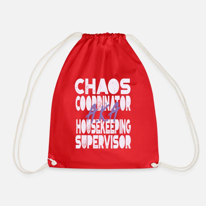 Chaos Coordinator Housekeeping Supervisor - Drawstring Bag - red