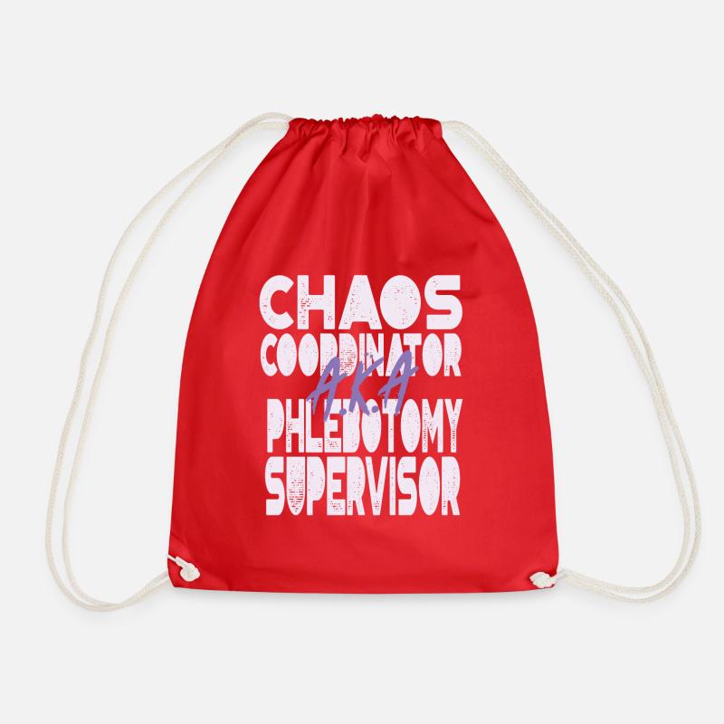 Chaos Coordinator Phlebotomy Supervisor - Drawstring Bag - red
