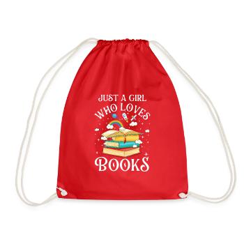 Juste une fille qui aime les livres - Mignon amoureux des livres - Sac de sport léger - rouge - Devant