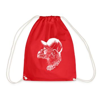 Cool Thug Monkey Tête Avec Casquette Et Collier Drôle - Sac de sport léger - rouge - Devant