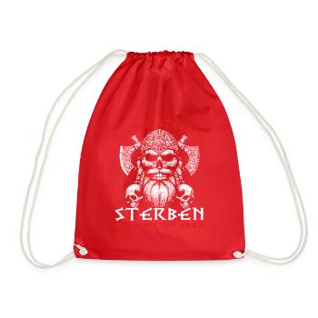 Lieber Stehend Sterben Als Kniend Leben Tattoo - Turnbeutel - Rot - Vorne