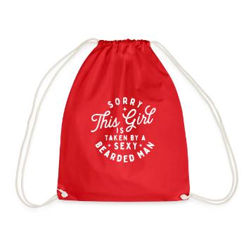 Pris par un homme barbu sexy - Humour de mariée - Sac de sport léger - rouge - Devant