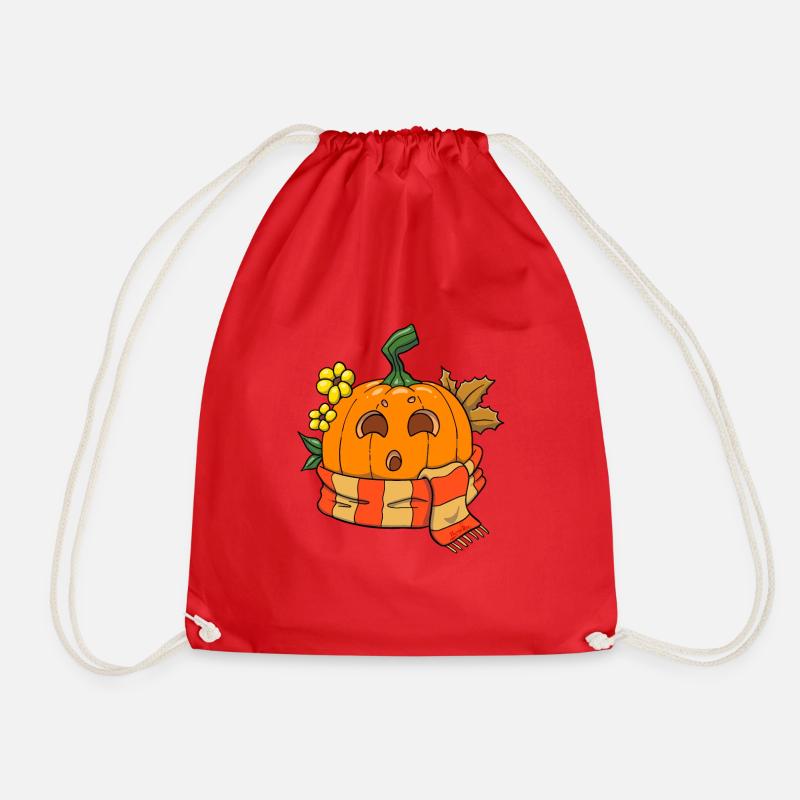 Pumpkin - Drawstring Bag - red