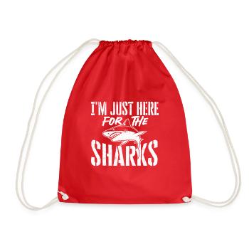 I'm Just Here For The Sharks - Ocean Animal Lover - Turnbeutel - Rot - Vorne