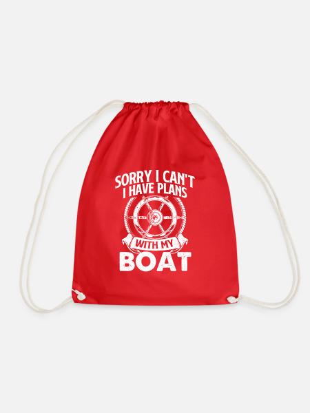 Tut mir leid, ich kann nicht, ich habe Pläne mit meinem Boot - Turnbeutel - Rot