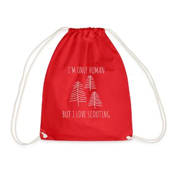 I'm Only Human But I Love Scouting Outdoor - Drawstring Bag - red - Front