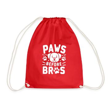 Paws Before Bros - Drawstring Bag - red - Front